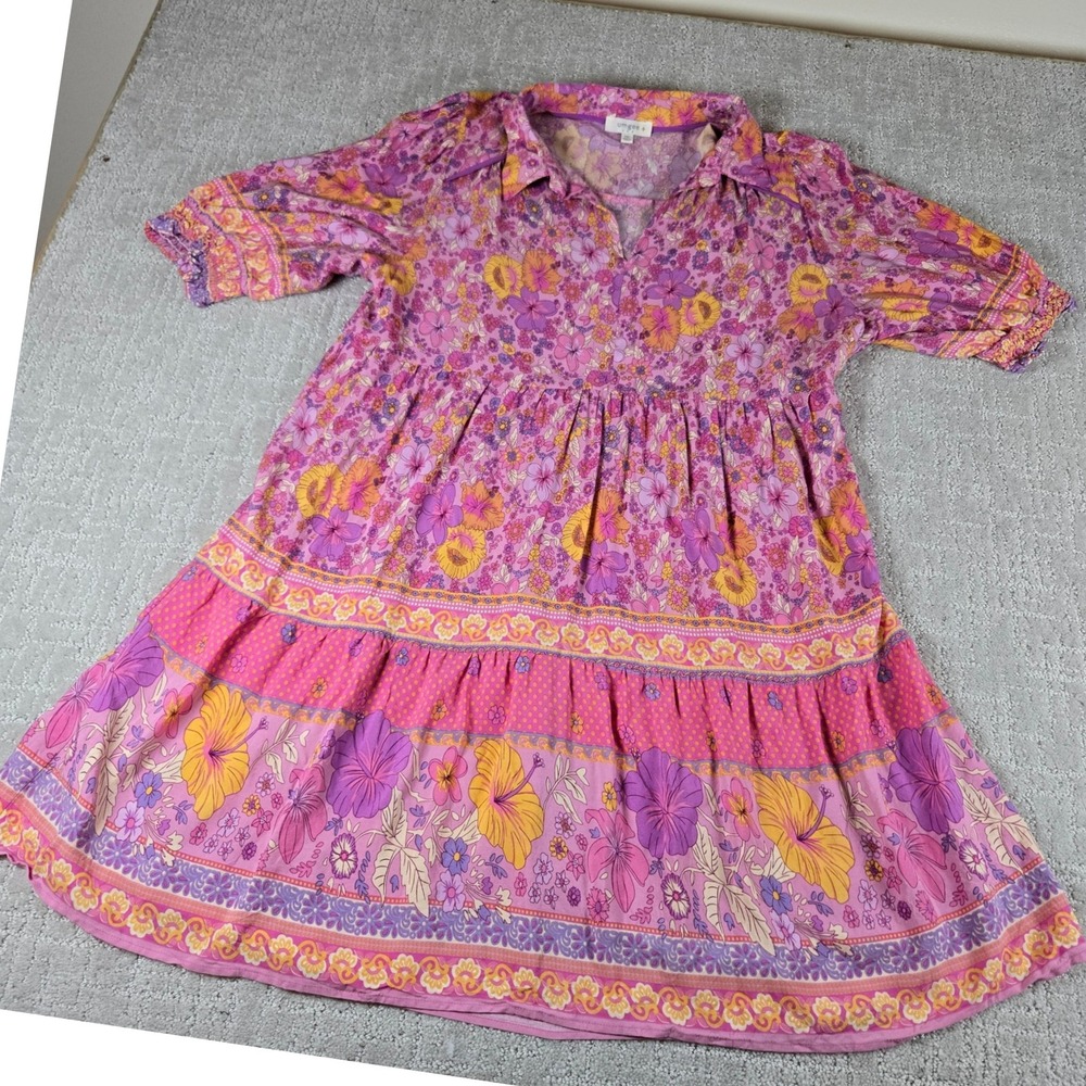 Floral Pink and Purple Women's Dress